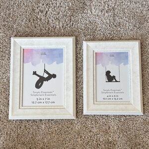 Essentials Cream Decorative Picture Frame Set - Pair 5x7 and 4x6